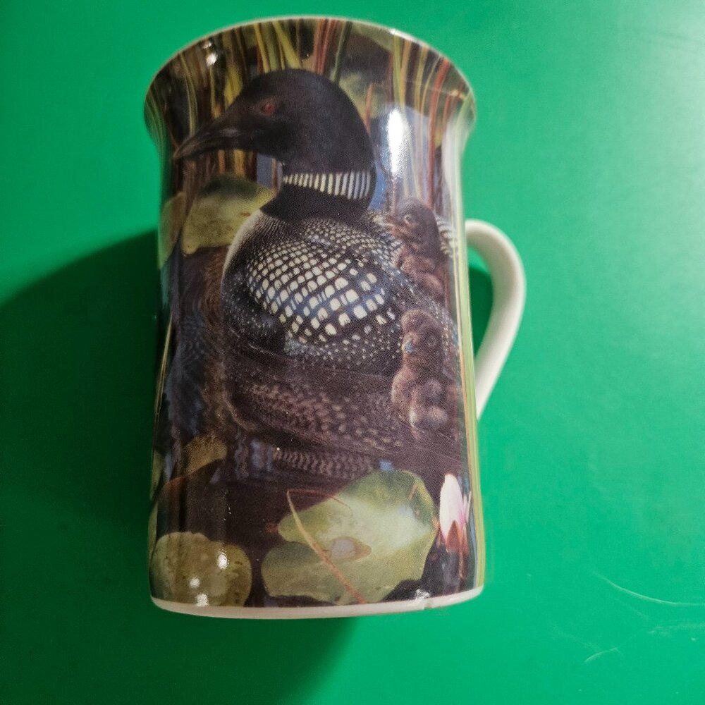 in the swim of things featuring a loon motif signed by artist